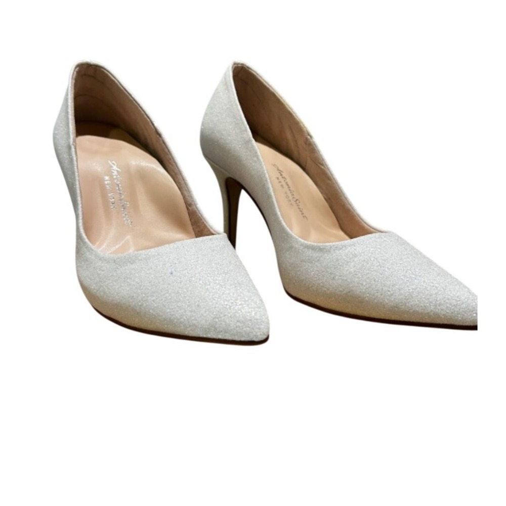 Antonia Saint NY Victoria Heel 30MM White Glitter Pump Size 7.5 Wedding Bridal